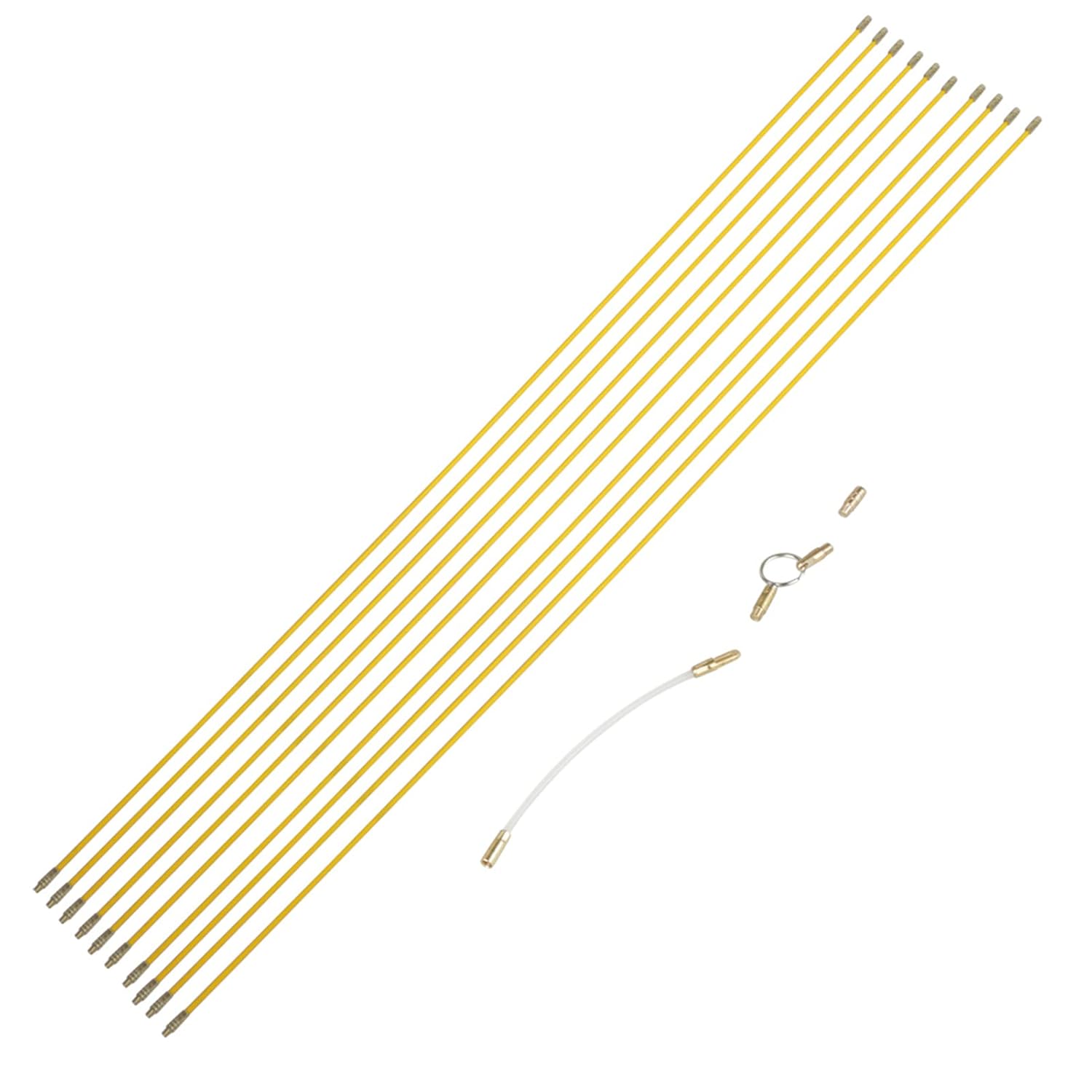 Fiberglass Fish Tape 4mm 10PCS 100cm Non Conductive Flexible for Electrical Cable Pulling Conduit Installation