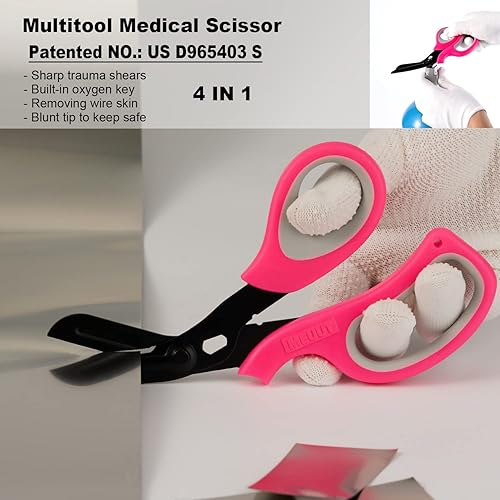 Miniatura 5 de MEUUT paquete de 3 unidades, una luz de pluma y tijeras médicas - unas tijeras de trauma patentadas, dos luces LED de pluma con medidor de pupilas -