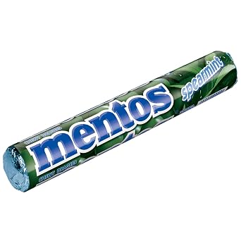 Mentos Spearmint Chewy Mints Refreshing Spearmint Flavor Soft Chewy Dragees Gluten Free 8oz - 1/2 lbs - 227g