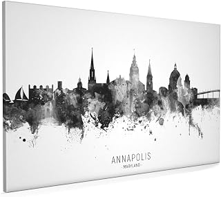 Annapolis Maryland Skyline Box Canvas Print with City Name -11600