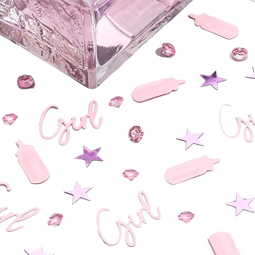 Miniatura 2 de Decoraciones de baby shower, confeti rosa bebé, decoración de mesa para niñas, confeti para baby shower, revelación de género, suministros de fiesta