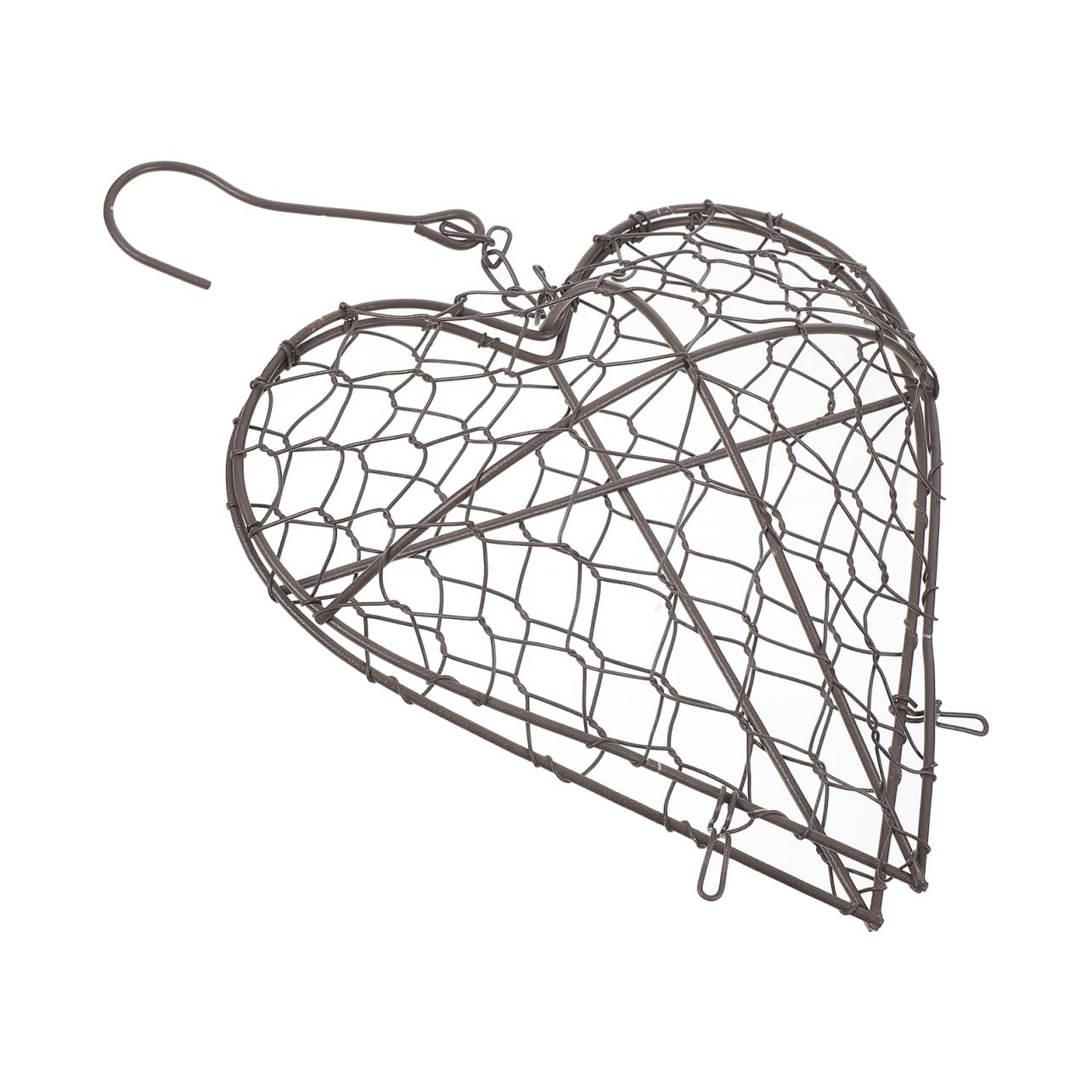 POPETPOP 3 Pezzi Cesto Appeso a Forma Di Cuore Planare Rustico Accessori Decorativi Per La Casa Pianta Sospesa Vaso Da Appendere Alla Parete Decorazioni a Cuore Nozze Brown Ferro Da Stiro