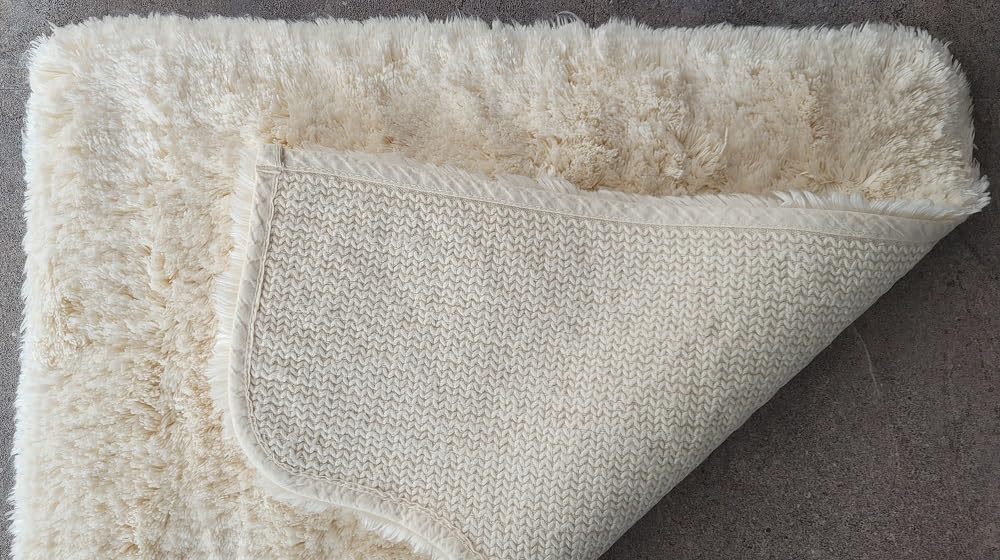 Kleine Wolke 5432202129 Bambou Tapis de Bain Blanc Cassé 55 x 55 x 0,3 cm