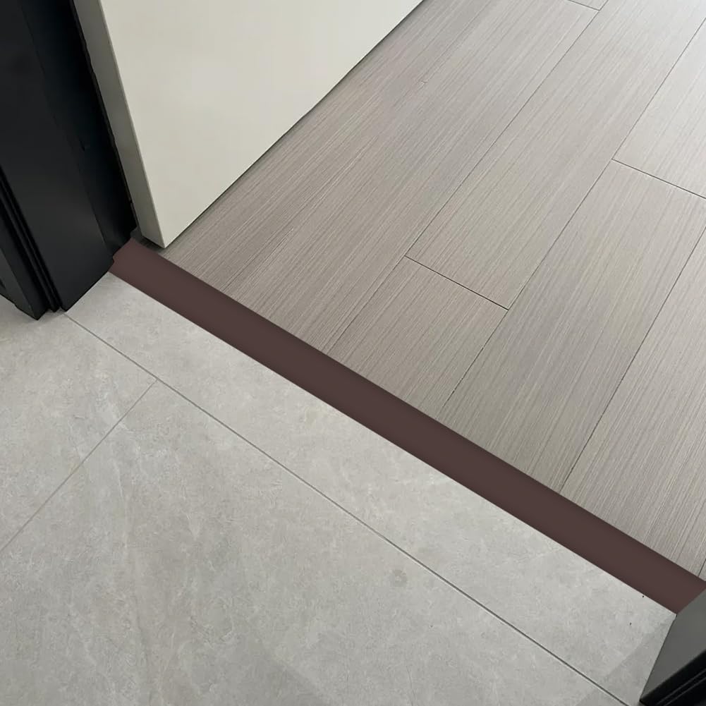 Profil przejściowy profil T, 5 x 300 cm, listwa przejściowa samoprzylepna PCW, listwa progowa drzwi, możliwość przycięcia, profil przejściowy do podłóg łączących, parkietów, laminatów (brązowy)
