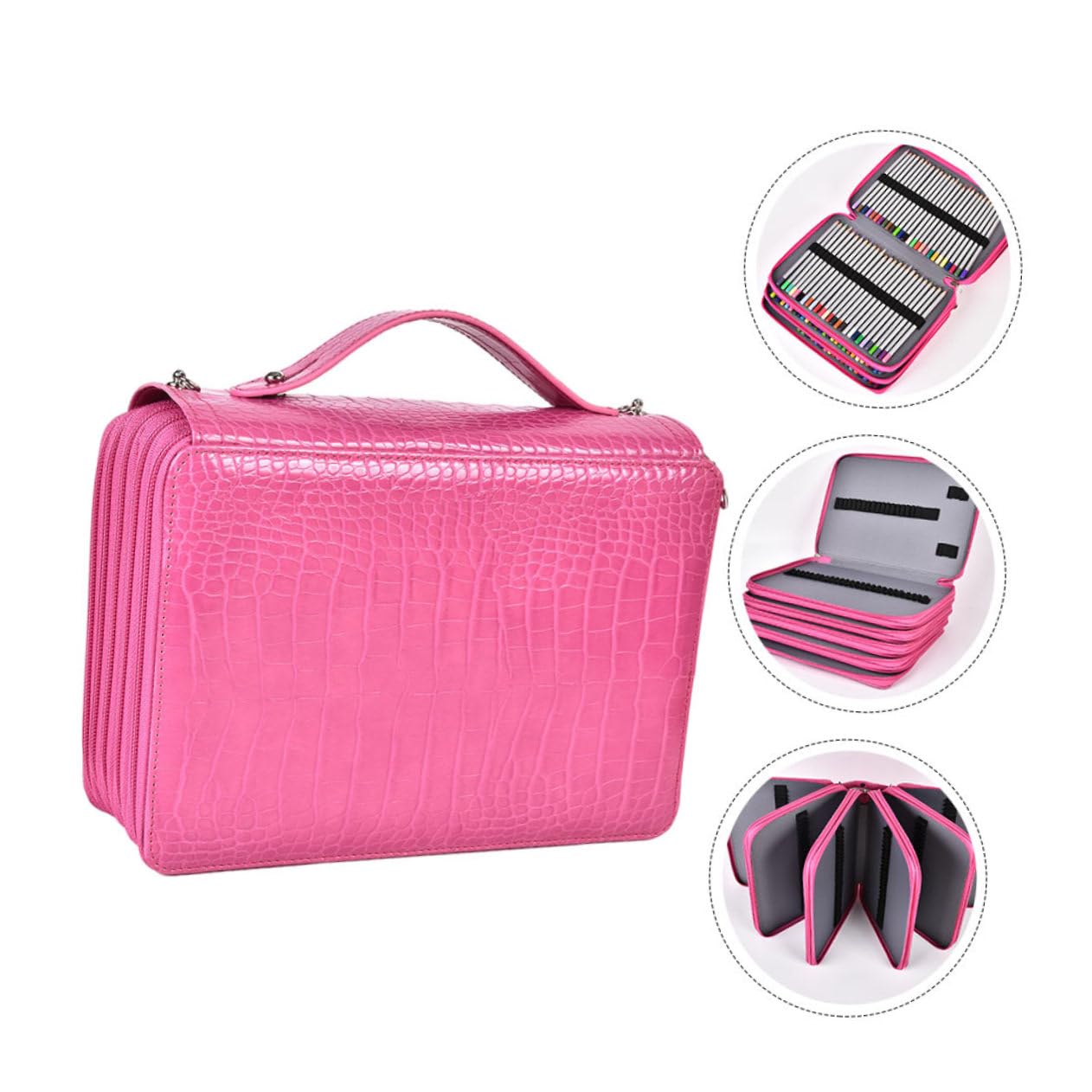 Astuccio Portapenne da Scuola 252 Fori, Grande Capacità, Zip | Decorazioni Scuola, Pu e Poliestere, Portatile, Organizer per Matite e Forniture Scolastiche