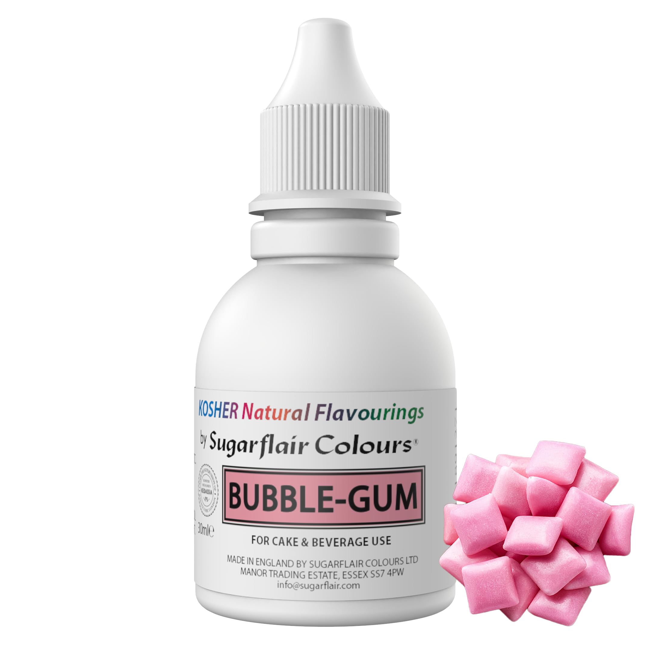 Sugarflair Bubblegum Flavouring - Natural Food Flavouring for Baking, Cakes, Ice Creams, Chocolates, Icings and More! Pack Your Bakes With A Delicious Natural Food Flavour Extract - 30ml