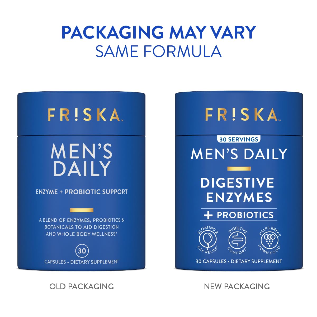 Friska Men’s Daily Digestive Enzymes for Men - Bloating & Gas Support with Probiotics, Helps Digest Heavy Meals, Dairy & Protein, Gut Health Support, 30 Capsules — Amazon image 2