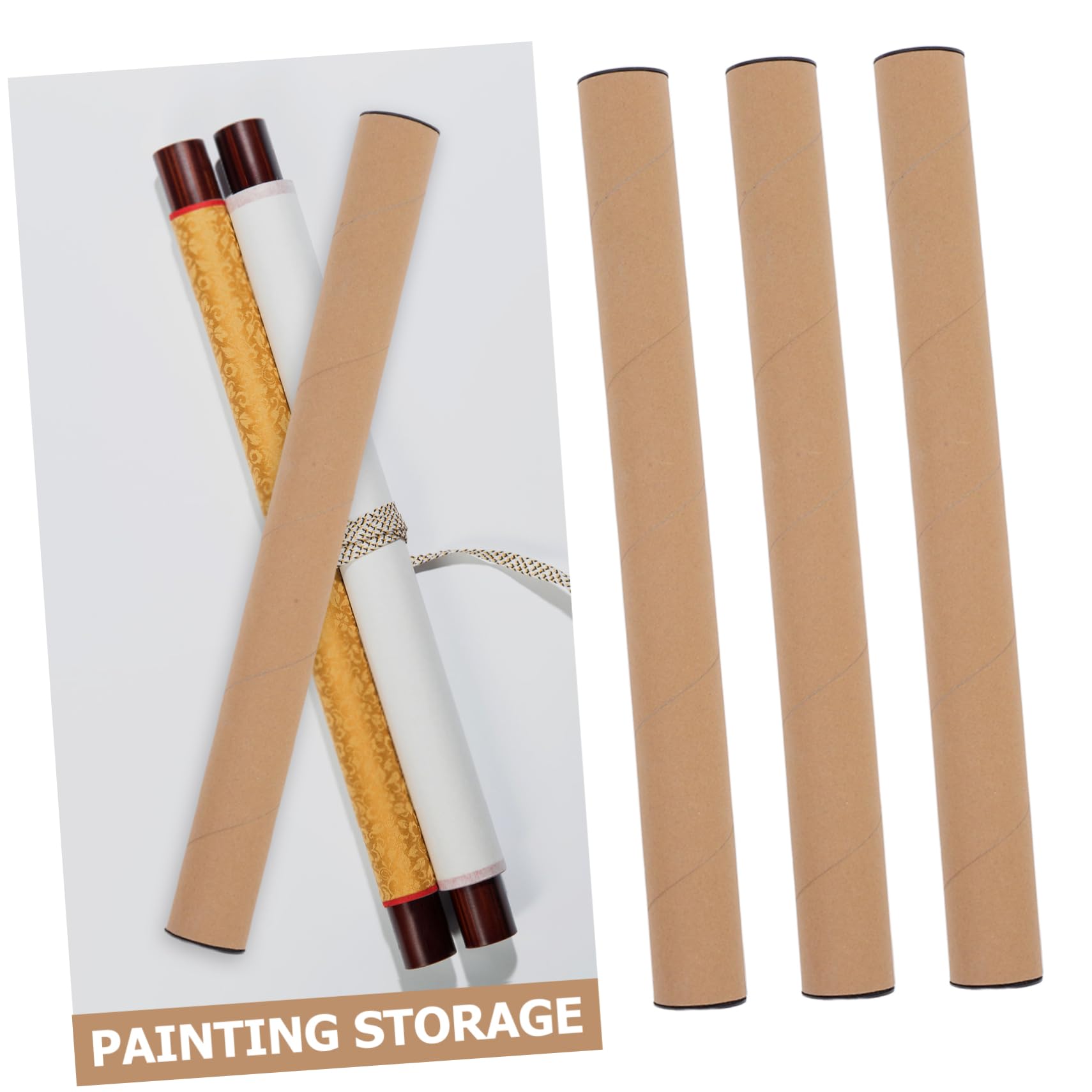 ULTECHNOVO 10 Tubes D'expédition en Papier Kraft avec Bouchons Porteur Affiches Stockage Œuvres Art Fermeture Sécurisée