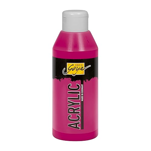 KREUL 84209 - Solo Goya Acrylic magenta, 250 ml Flasche, cremige vielseitig einsetzbare Acrylfarbe in Studienqualität, auf Wasserbasis, schnell und matt trocknend, gut deckend, wasserfest - magenta