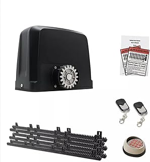 Automatic Sliding Gate Opener Kit, Fast Gate Opener for Doors Up to 600kg, Rack Driven Driveway Garage Garden Gate Hardware Kit, Applications Residential, Commercial, Yard, Farm and Ranch