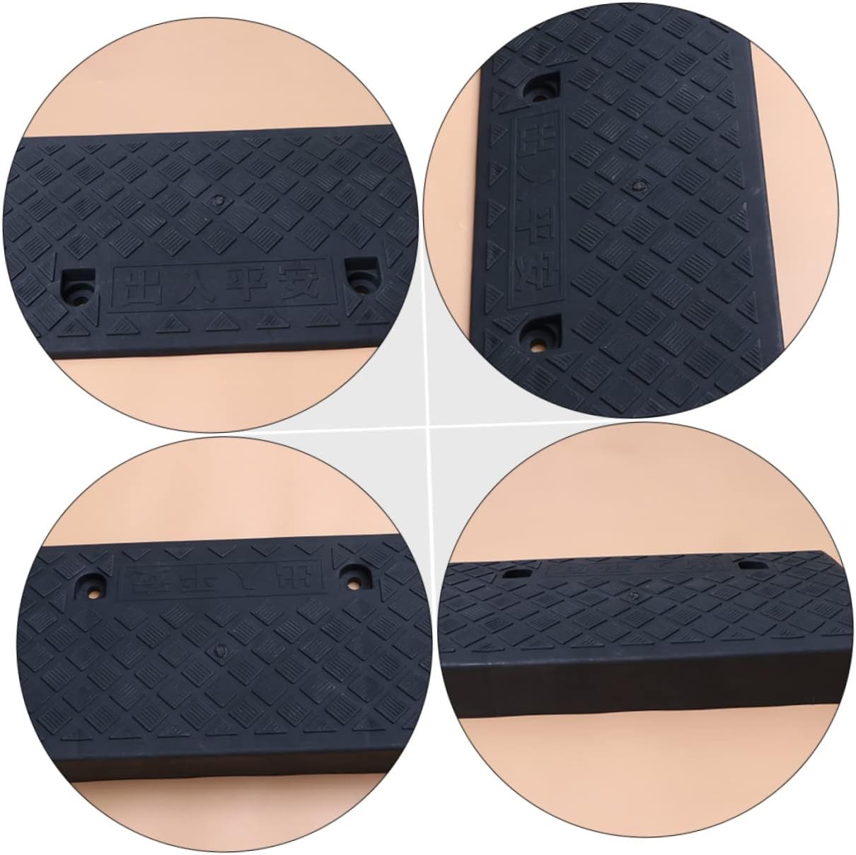 Mobestech Rubber Triangle Ramp 50x27x9cm for Vehicles Curb and Loading Use Adjustable Slope for Cars Motorcycles and Scooters Sturdy Plastic Design