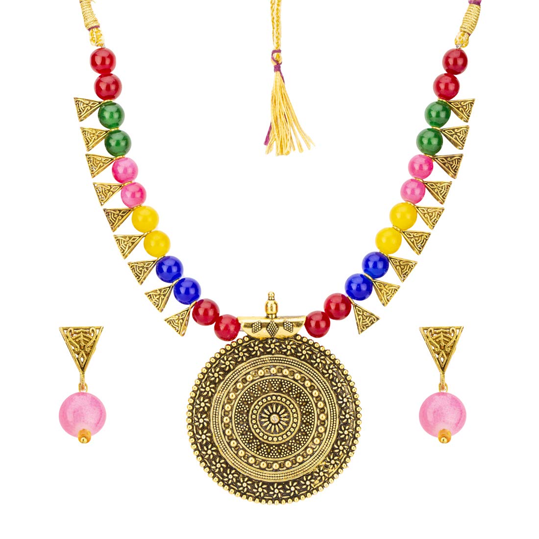 Jewels Galaxy Special Beaded Exclusive Edition Amazing Necklace Set for Women/Girls (Gold Multi) (CT-NC-44001) (B08GJQ7C97) Amazon Price History, Amazon Price Tracker
