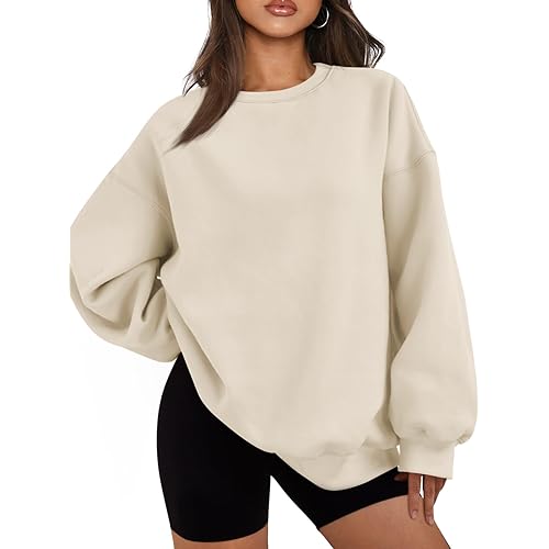EFAN Womens Oversized Sweatshirts Hoodies Fleece Crewneck Sweaters Casual Tops Comfy Fall Fashion Outfits Winter Clothes 2025