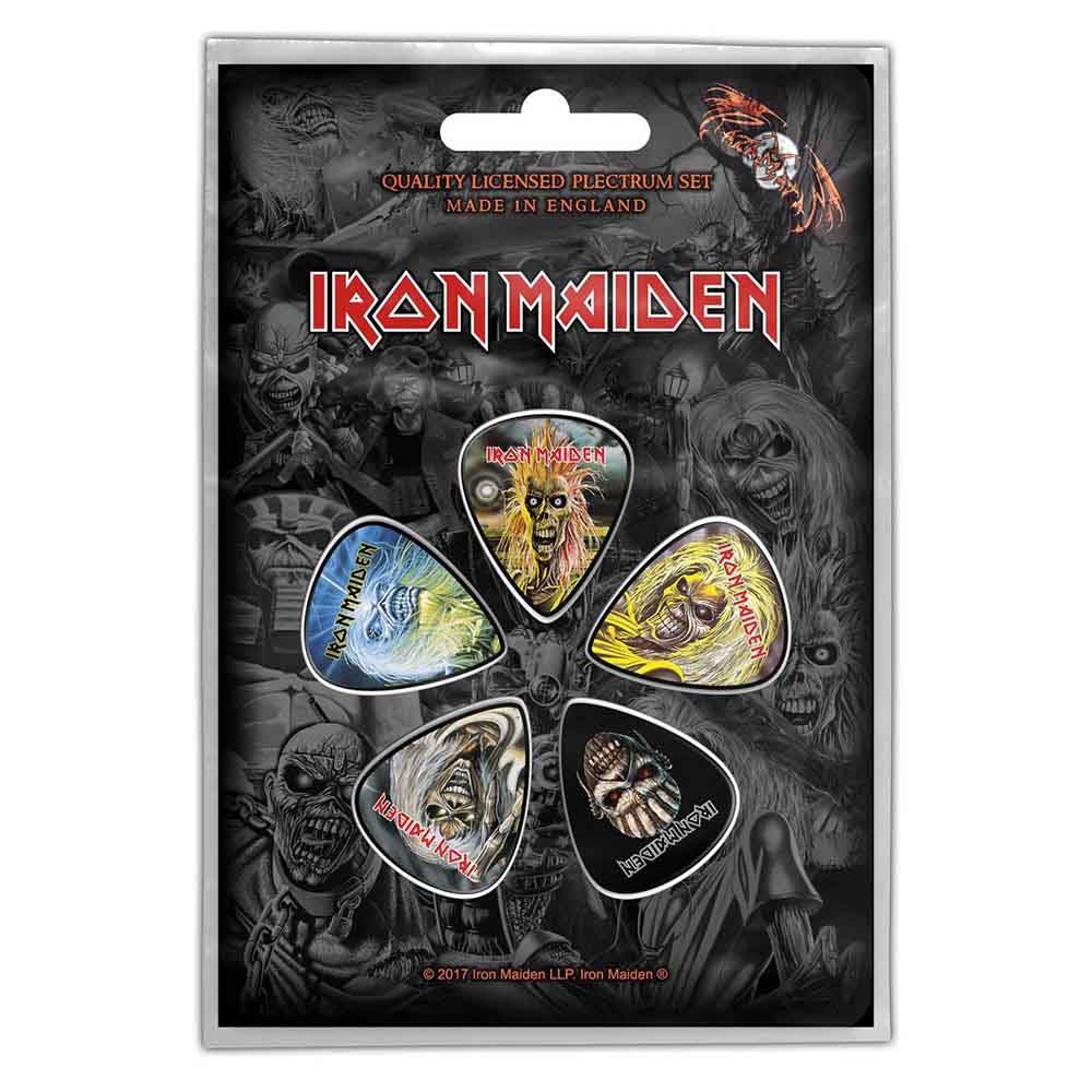 Iron Maiden Guitar Pick Plectrum Pack X 5 The Faces Of Eddie Nue oficjalny