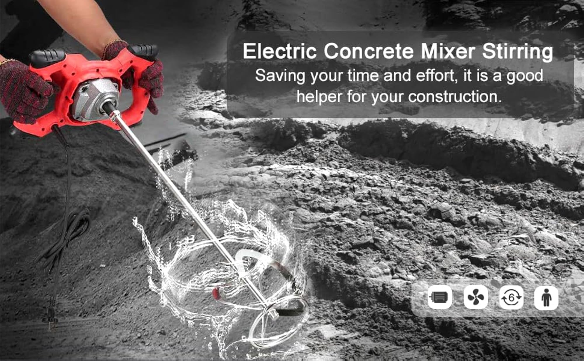 1400W Electric Paint and Concrete Mixer