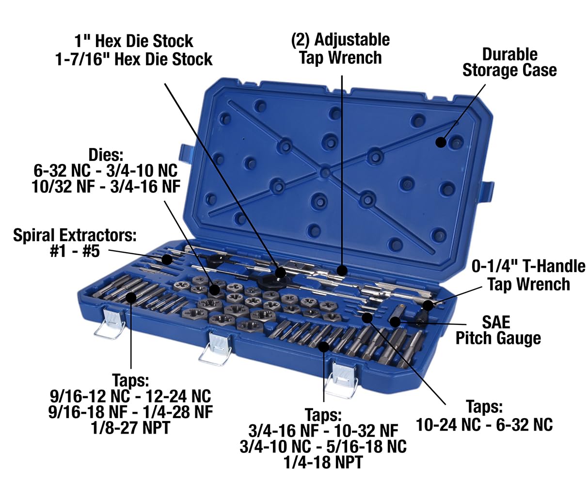 Century Drill & Tool – 98958 Carbon Steel Fractional Tap and Die