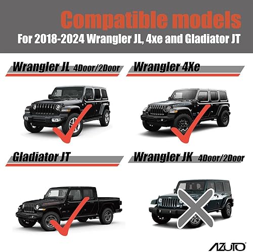 Miniatura 2 de AZUTO Extensión de palanca de giro Extensión de interruptor intermitente para Jeep Wrangler (JL)  Gladiator (JT) 2018-2024 Color negro Wrangler