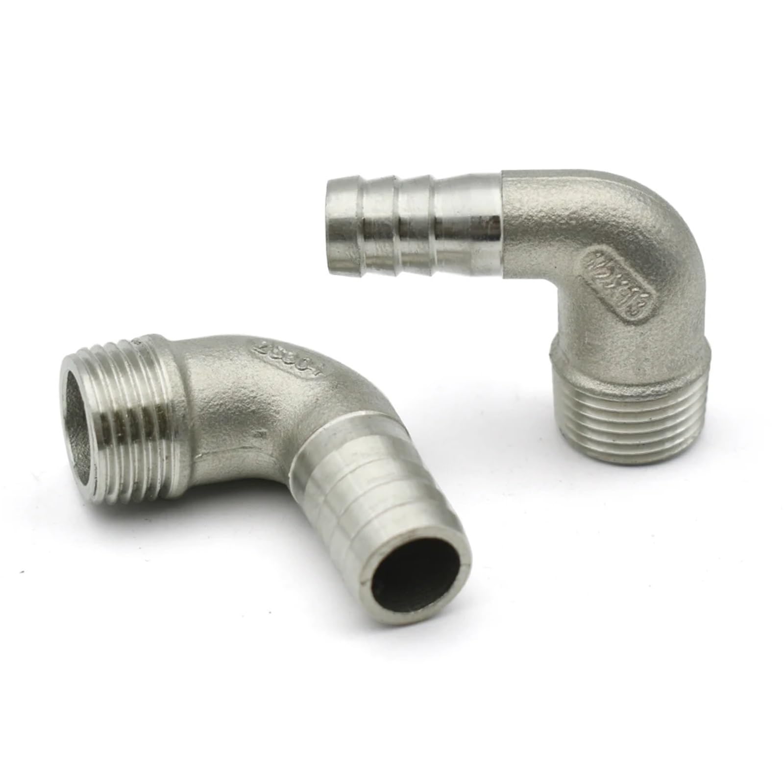 1 raccordo a gomito morbido per tubo flessibile 8 10 12 14 15 16 20 50 mmBSPT filettatura esterna in acciaio inox 304 1/8 "0,25" 3/8 "0,5" 3/4 "1 raccordo (3l8-8 mm)