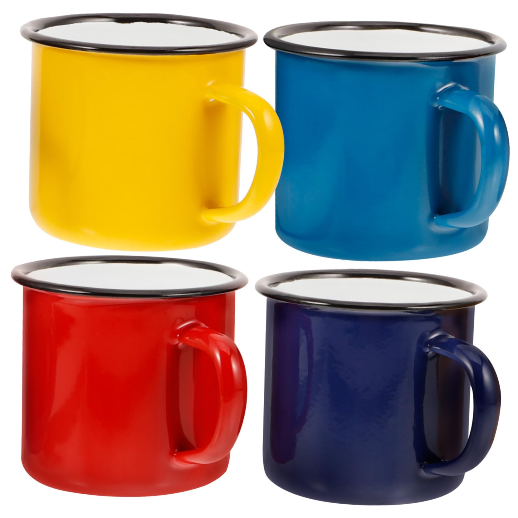 TOYANDONA 4stücke Emaillebecher Vintage-design Campingbecher Kaffeebecher für Zuhause Robust und Rostfrei für Heiße und Kalte Getränke