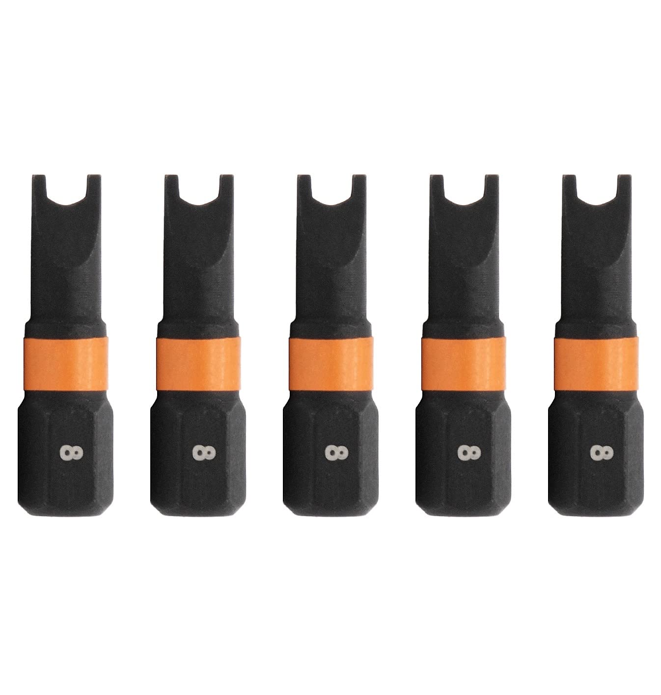 Spanner #8 Impact Driver Bit - Railer Snake Eye #8 S2 Steel 1 Inch Spanner Insert Bits (5 Pack)