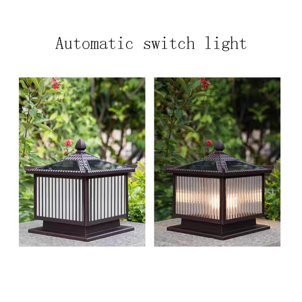 Solarna lampa kolumnowa zewnętrzna wodoodporna odlewana ciśnieniowo aluminiowa słupek lampy do ogrodu trawnika werandy willi ogrodzenia bramy