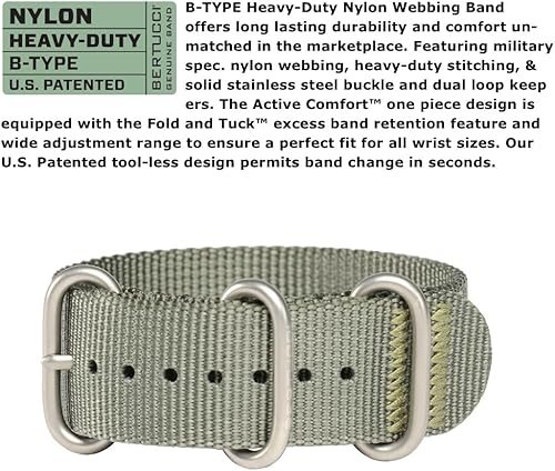 Miniatura 5 de BERTUCCI Reloj Field - DX3 Field - Esfera blancacaja verde olivacorrea de nailon Defender Drab 11019