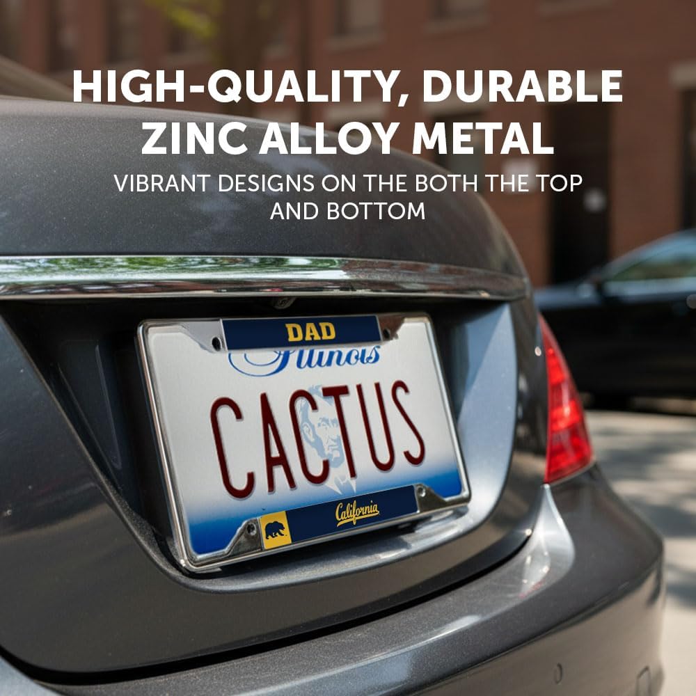 Desert Cactus University of California Berkeley Car Accessories Golden Bears Metal License Plate Frame and Tag Holder for Front or Rear of Car (Dad) - Image 4