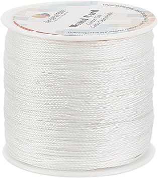 PandaHall Elite 116 Yards 0.5mm Round Waxed Polyester Cord Thread Beading String for Jewelry Making and Macrame Supplies White
