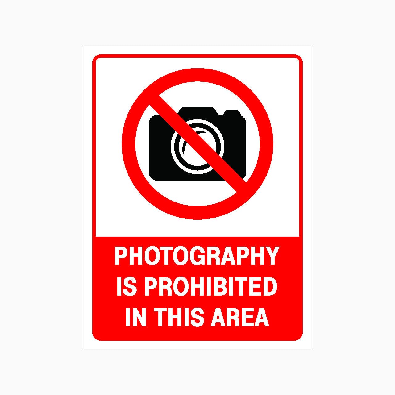 PHOTOGRAPHY IS PROHIBITED IN THIS AREA Sign Metal Tin Sign 8 x 12 inch for Industrial & Commercial Series