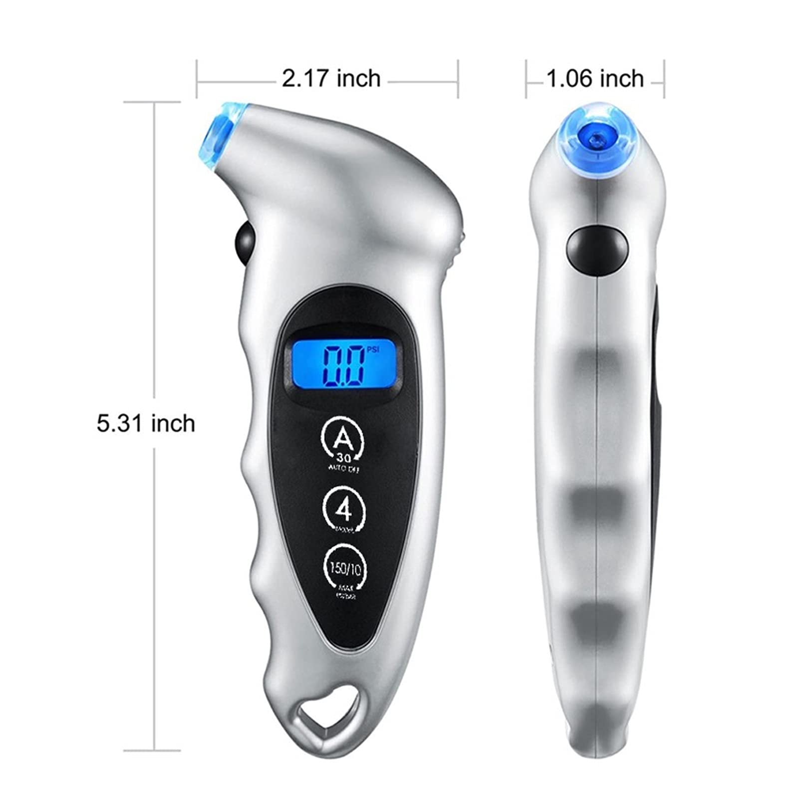 Sensore di pressione dei pneumatici Strumento per misuratore di pressione dei pneumatici digitale per auto Motocicletta Mini misuratore di pressione per pneumatici digitale Display LCD diagnostico (