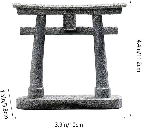Miniatura 9 de livelyfish Decoraciones de acuario asiático japonés Shinto Torii puerta pecera decoraciones en miniatura santuario estilo japonés adorno submarino