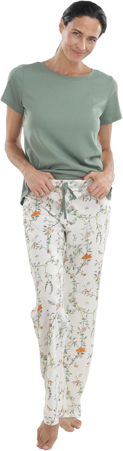 jijamas Incredibly Soft Pima Cotton Women's Pajamas Set - Short Sleeve Set