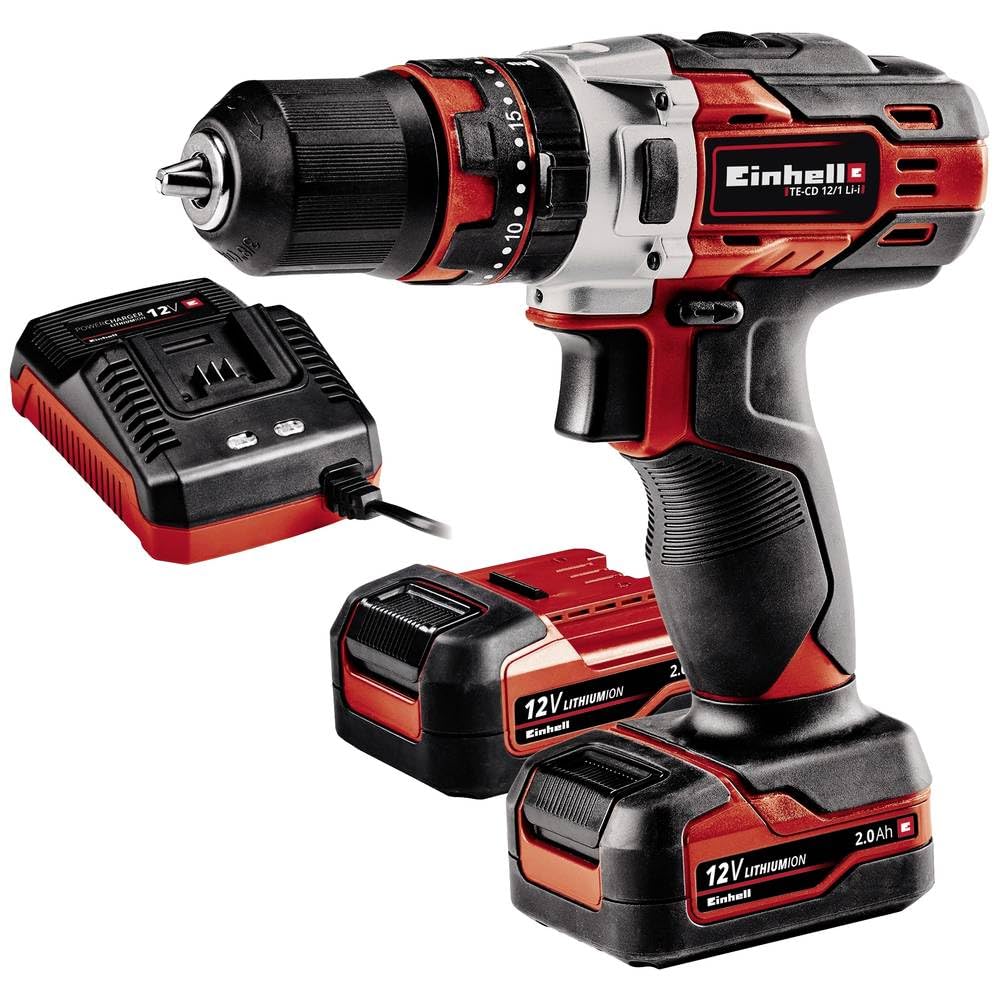 Einhell Akülü Darbeli Vidalama TE-CD 12/1 Li-i (2x2.0 Ah) (Li-ion, 12 V, 22 tork ayarı, 2 vitesli şanzıman, darbeli delme fonksiyonu, LED, 2x 2.0 Ah akü ve 45 dak. şarj cihazı dahil) - 4513890