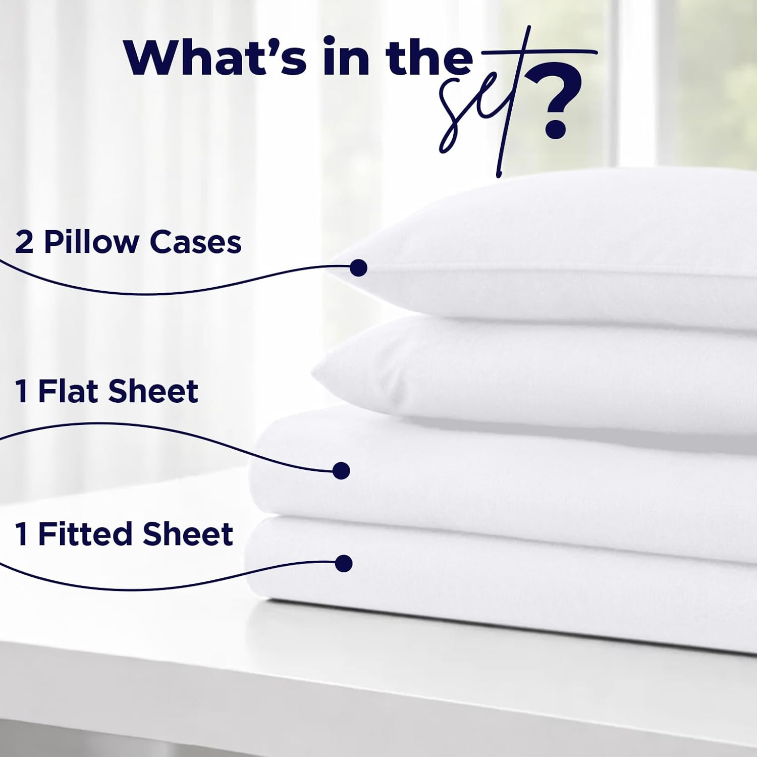 DAN RIVER King Jersey Sheet Set | Luxury 100% Cotton Bed Sheets | T-Shirt Sheets | All Season Bedding | Soft Comfortable Deep Pocket Jersey Cotton Bed Sheets (4Pc, King, White)