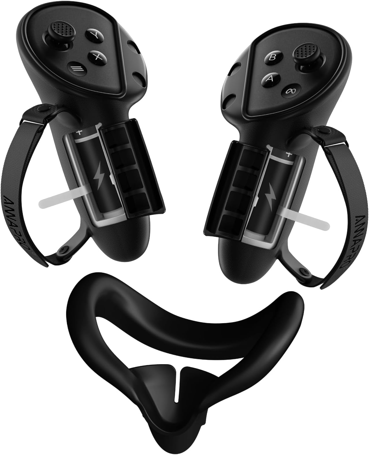 Poignées AMVR Pour Manettes Meta Quest 3S / Quest 3 - Silicone Noir - Comme Neuves