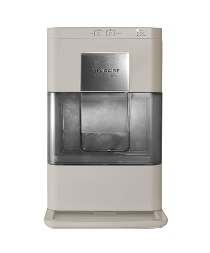 Frigidaire Nugget Ice Maker, Countertop Ice Machine with Transparent Window, Sonic Ice Maker with 44 lbs. Capacity, Auto Self Cleaning Ice Maker Machine, 2.0 Gen, Cream - 16.75D x 11.75W x 20.25H