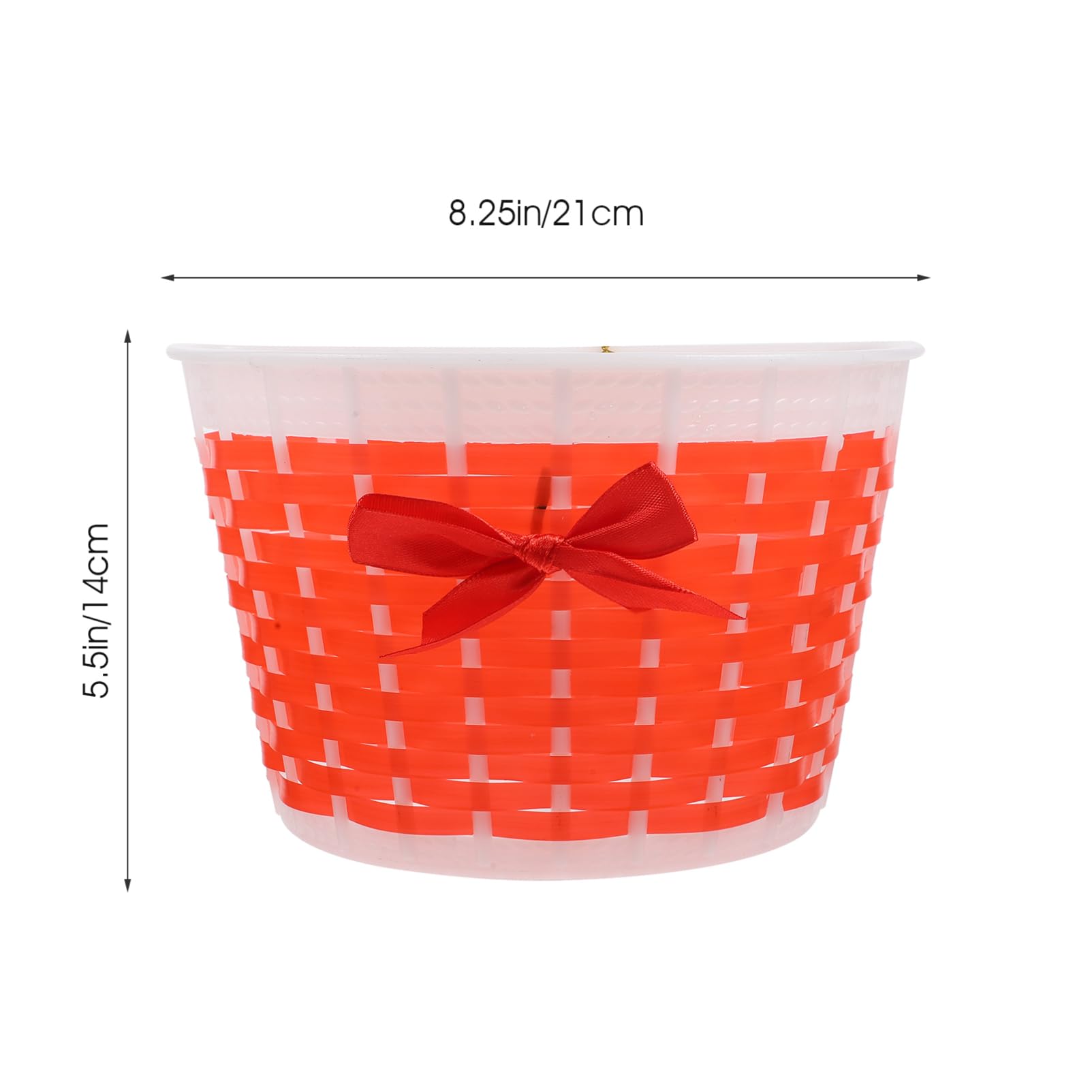 OHPHCALL Plastic Basket for Bikes and Scooters Small Red Knitted Design with Car Bell for Boys for Storage and Playtime