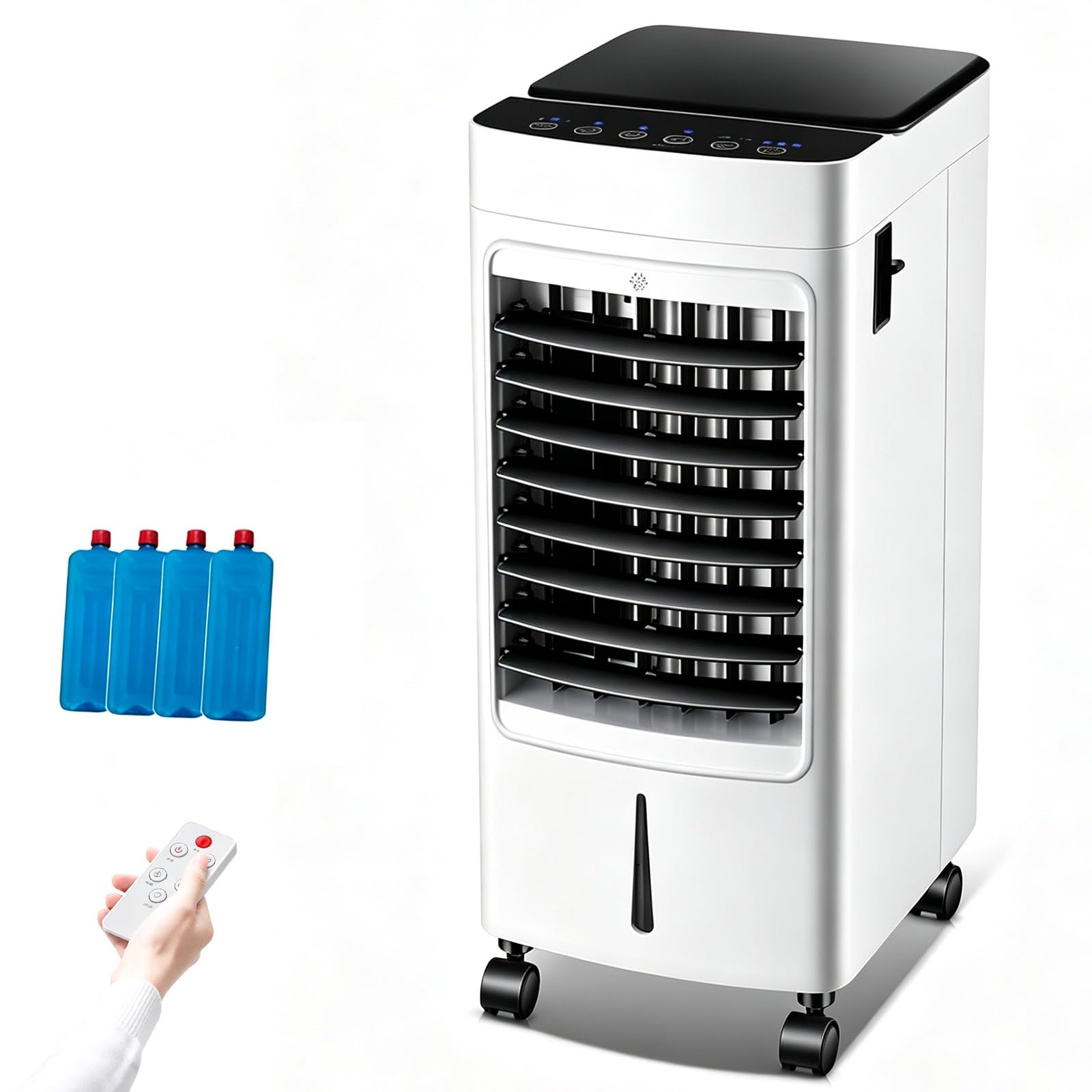 Evaporative Air Coolers, 1.3 Gal Tank, Remote Control, Air Cooler Portable