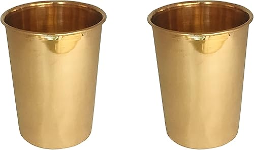 Juego de 2 vasos de cobre de vidrio de cobre liso para vasos de agua de 10 onzas (10.1 fl oz)