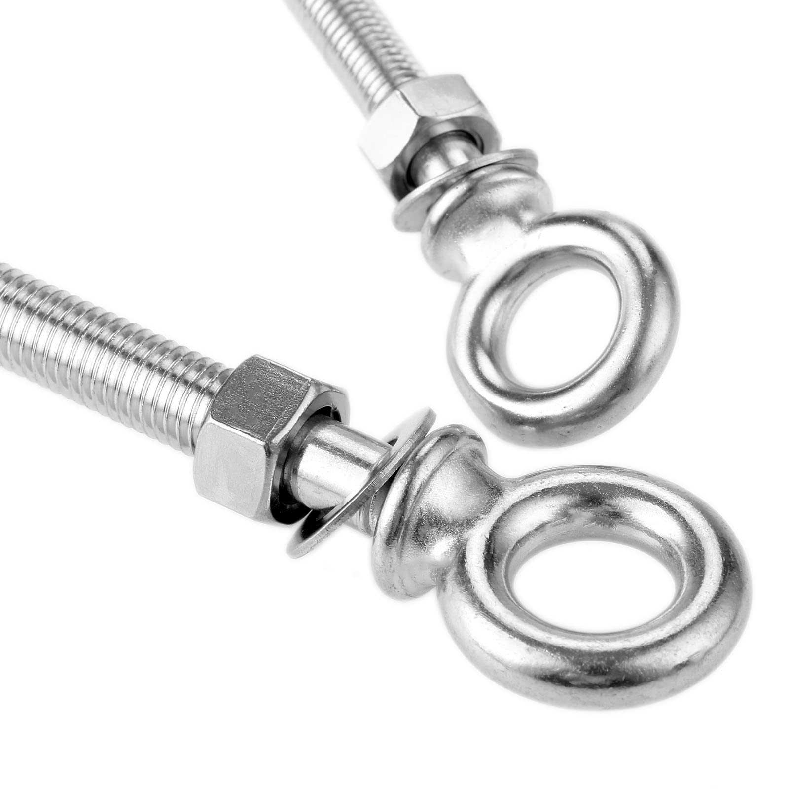 Pernos de argolla de elevación de acero inoxidable, cáncamos, 1 pieza de cáncamos de acero inoxidable con tuercas y arandelas, anillo redondo, gancho, tornillo, sujetadores, anillo de elevación roscad