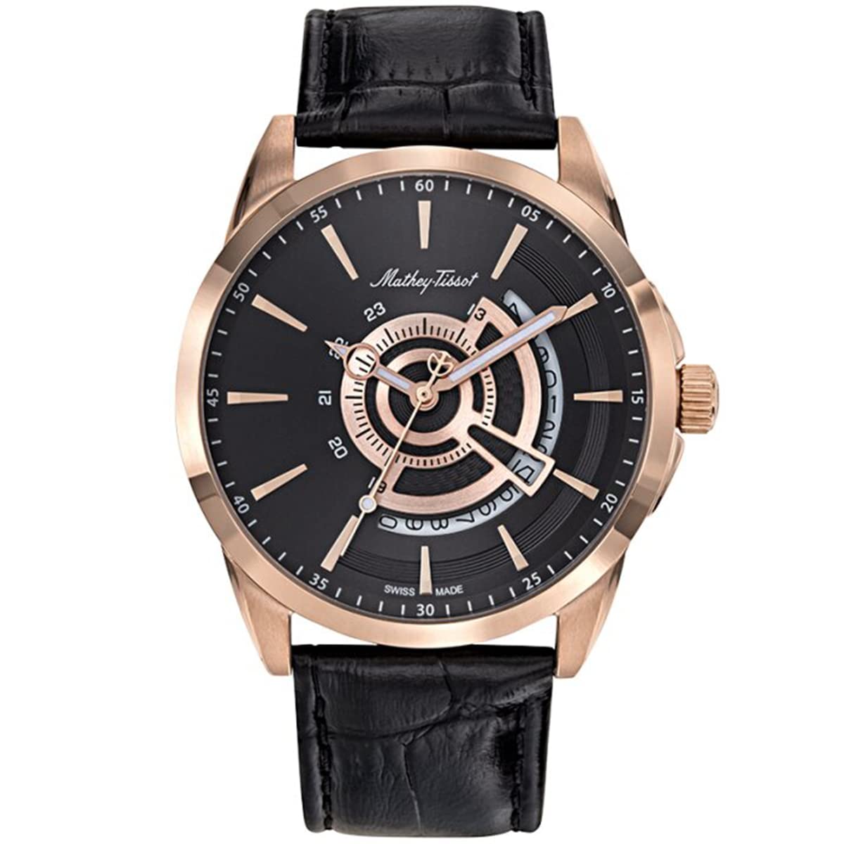 Mathey-Tissot Leather Swiss Made Analog Black Dial Mens Watch - H711Pn (B08N8QK2S1) Amazon Price History, Amazon Price Tracker