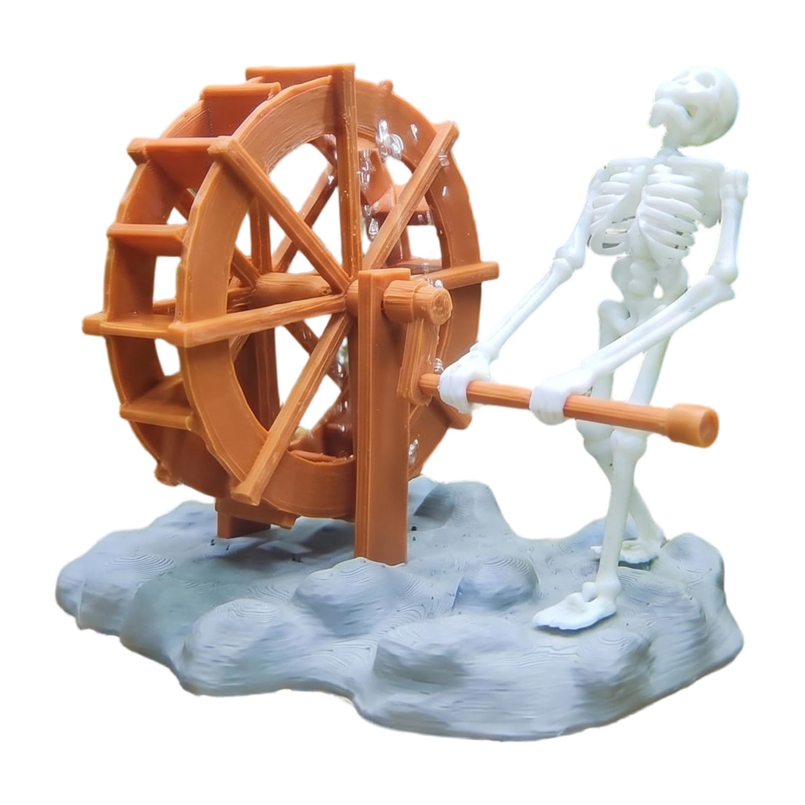 Introti Air-Driven Skeleton Bubbler Aquarium Decoration Spooky Landscape Decor Skeleton Pirate Captain Ornament Adjustable for Aeration and Oxygenation