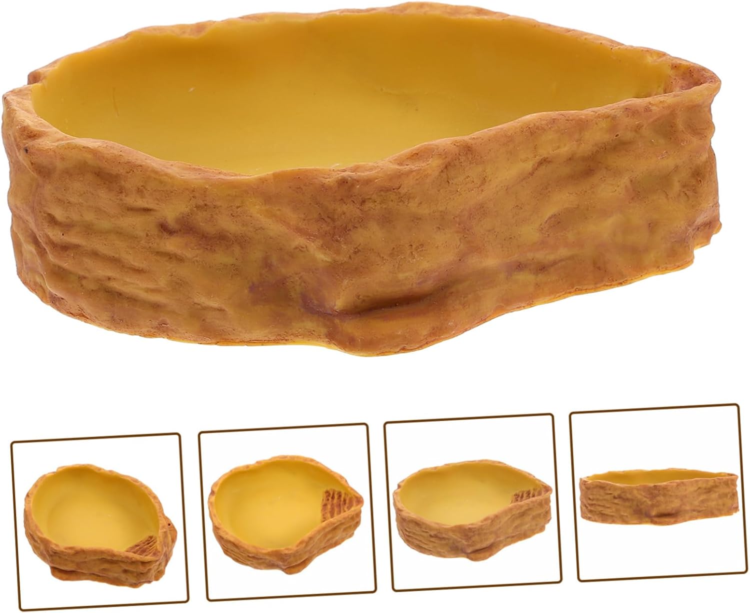 BESPORTBLE Resin Tortoise Water Bowl Crawling PET Feeding Basin Realistic for Reptile Bathing and Drinking Deep Water Dish for Lizards and Snakes Sturdy Terrarium Accessory