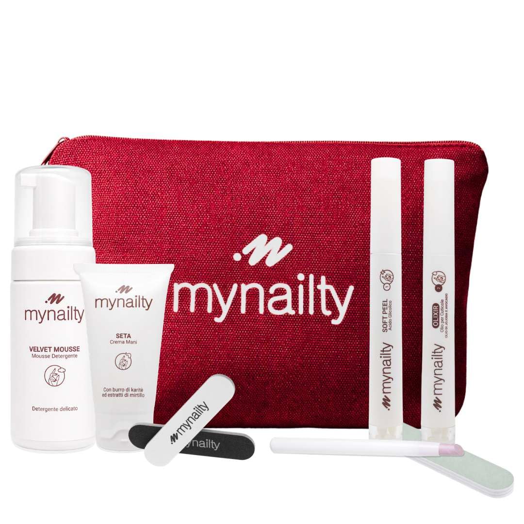 Kit Nail Care Professionale, Trattamento Completo Unghie con Detergente, Esfoliante, Olio Rinforzante, Lima e Crema Mani | Unghie forti e sane