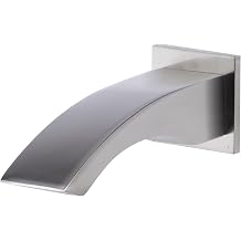 ALFI brand AB3301 Curved Wallmount Tub Filler Bathroom Spout, Brushed Nickel