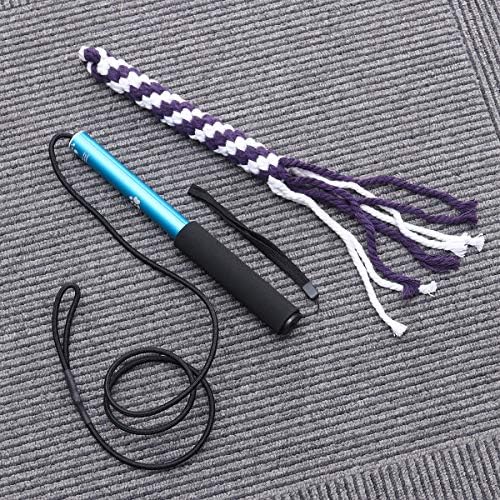 UEETEK Extendable Flirt Pole Rope Tug Dog Toy, Outdoor Interactive dog toy for Pulling, Chasing, Chewing, Training,Exercising - Blue Size L
