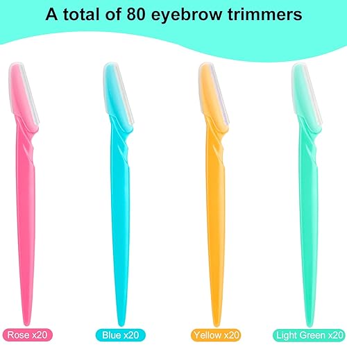 Miniatura 7 de Colovis 80 maquinillas de afeitar para cejas, herramienta de dermaplaning para mujeres y hombres con cubierta protectora, multiusos, depilación