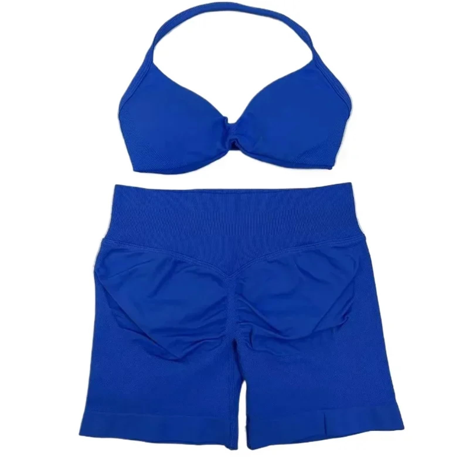 Nahtlose Yoga Set Frauen Workout Kleidung Scrunch Shorts Set Halter Sport Bh Fitness Frau Sportswear