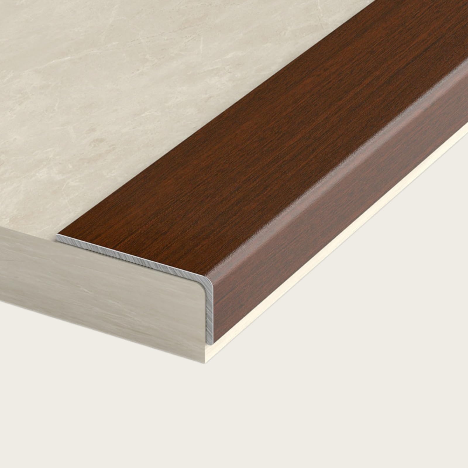 Profil De Protection D’Angle en Aluminium Effet Bois pour Carrelage 90 Cm – Lot De 3, Bande De Finition Métallique Résistante pour Sols Et Angles(Style 13,35x20mm)