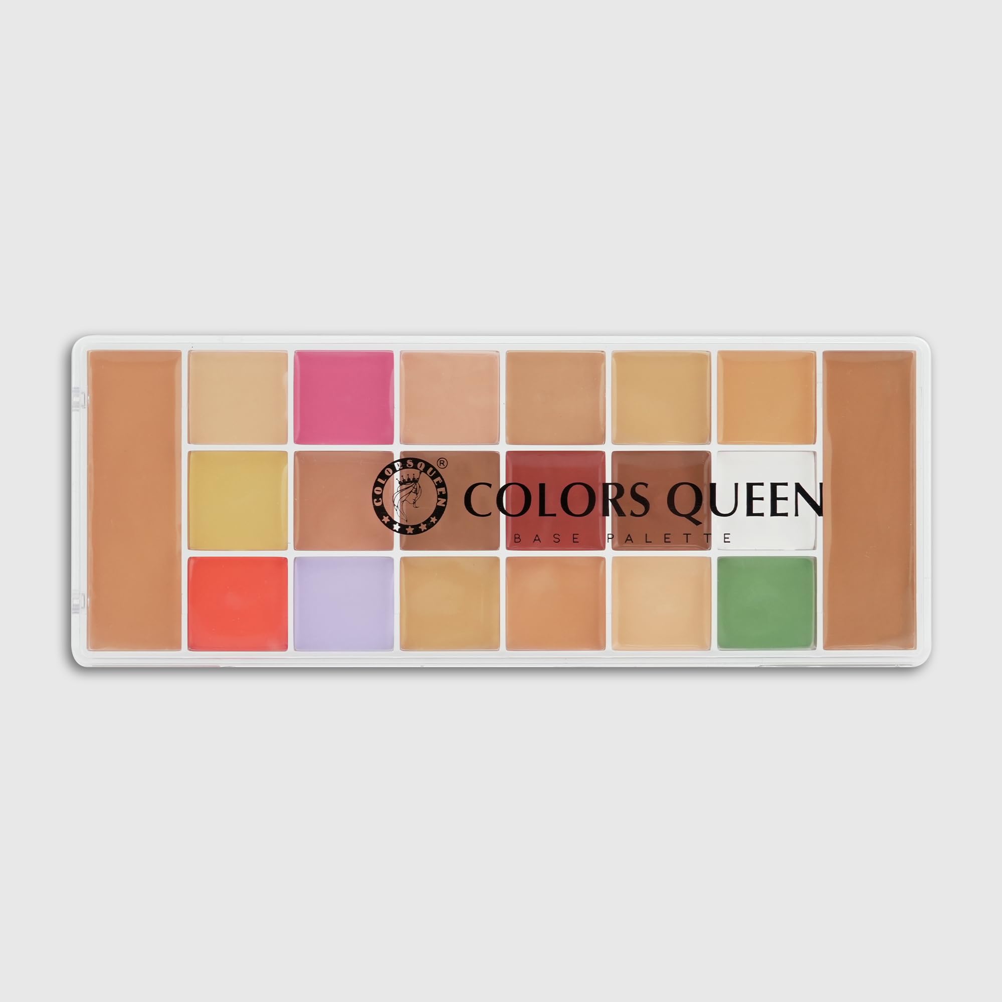 colors queen multi-purpose base concealer & corrector palette | long lasting & creamy texture, easy to blend formula | lightweight, full coverage concealer palette for face makeup - 110g